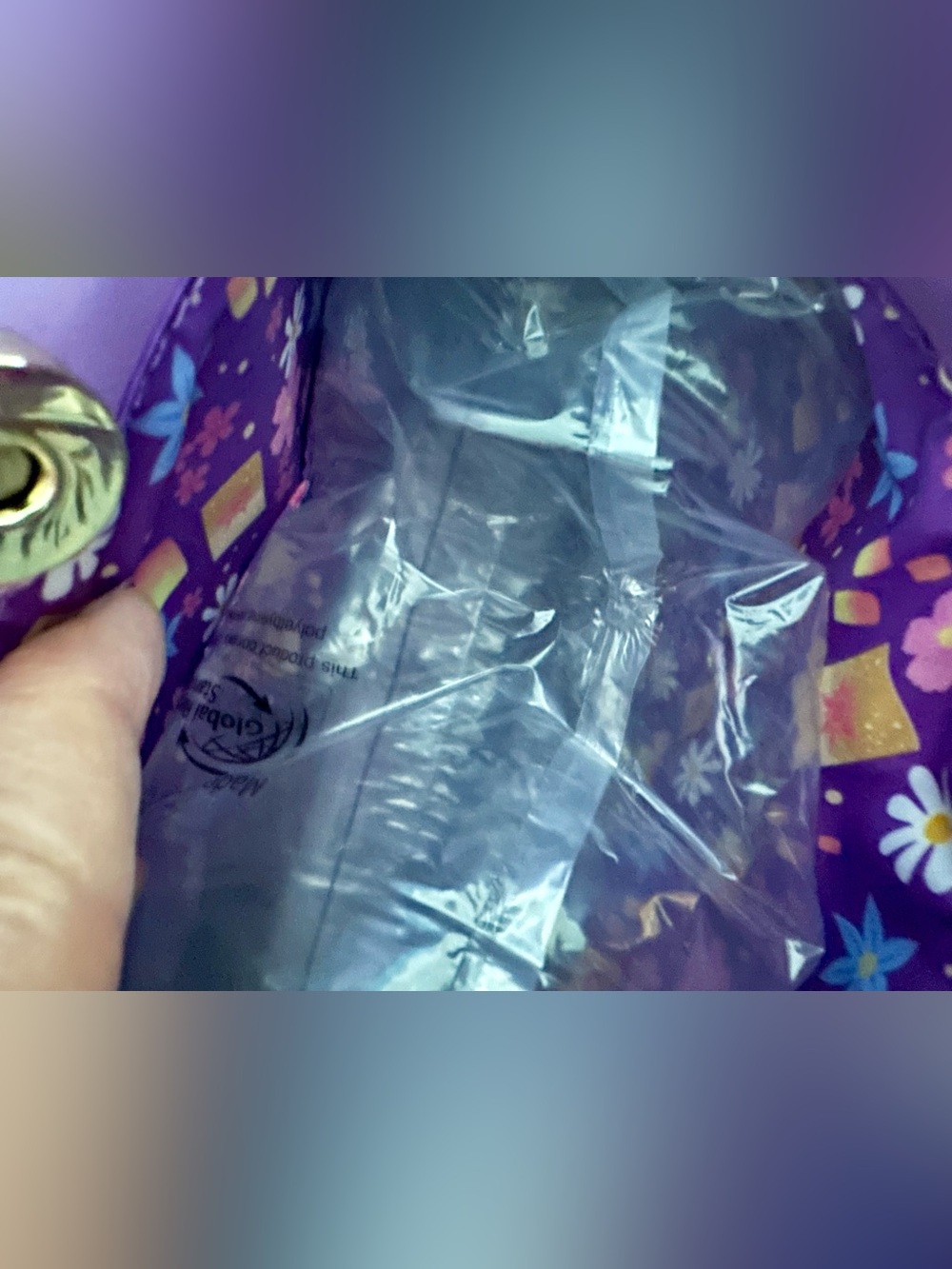 Loungefly Tangled Rapunzel’s Exclusive Floral Flap Mini Backpack with Coin Bag - Picture 7 of 10